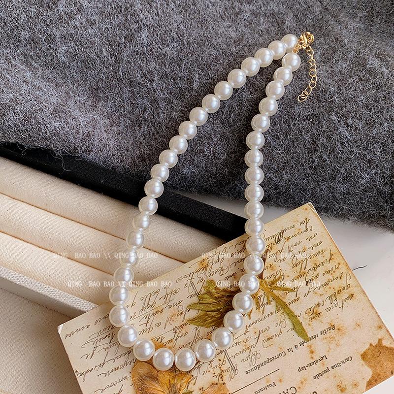 Pearl collarbone chain Women's versatile temperament Fashion niche necklace Neck chain Accessories