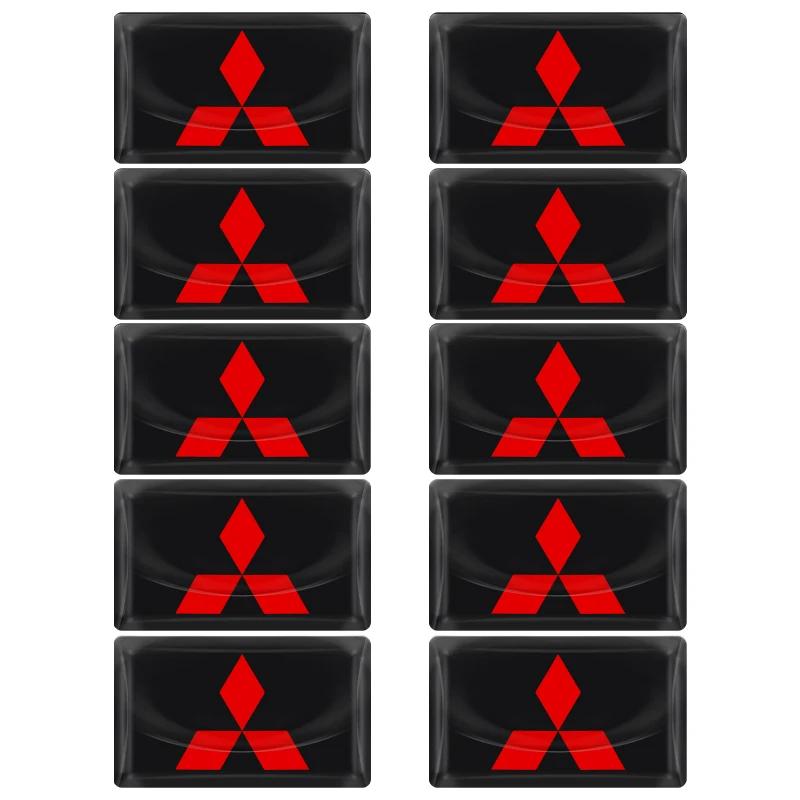 

10pcs Auto Styling 3D Epoxy Resin Emblem Badge Sticker Decals For Mitsubishi ASX Lancer L200 Pajero Sport Attrage Mirage Eclipse