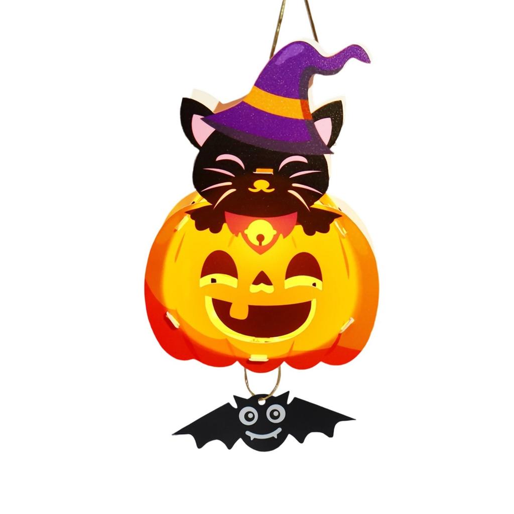 Halloween Pumpkin Handmade DIY Material Children's Handheld Luminous  Decoration Party Supplies