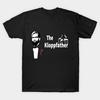 Men Black Print T-shirt Kloppfather Jurgen Klopp No-Cut Transfer Paper Print Cotton Tshirt