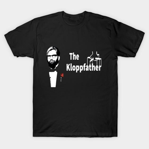 

Men Black Print T-shirt Kloppfather Jurgen Klopp No-Cut Transfer Paper Print Cotton Tshirt S чёрный