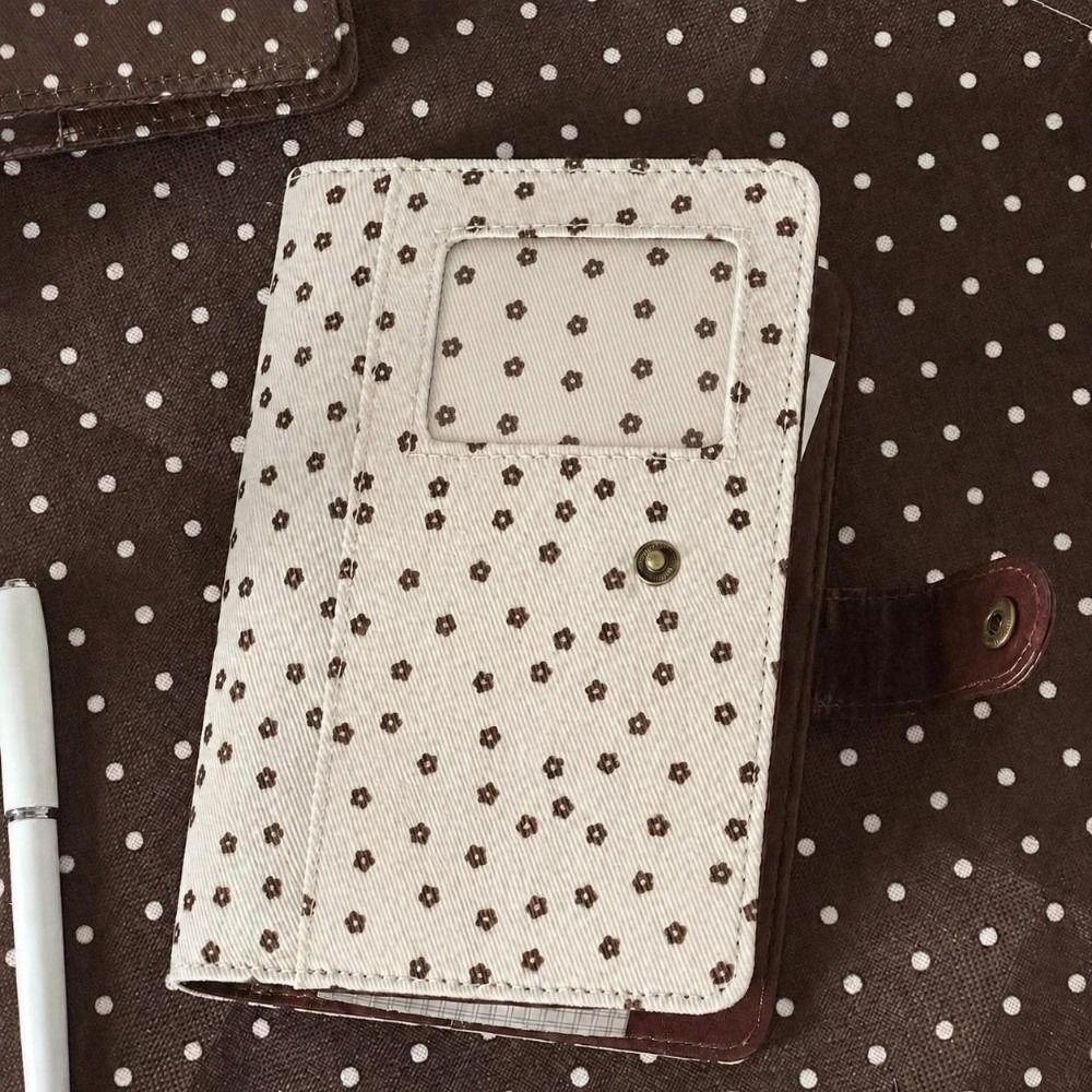 Copertina in Tessuto Diario a Foglie Mobili Stampa Pois Planner DIY Libro Registro a Mano Studenti