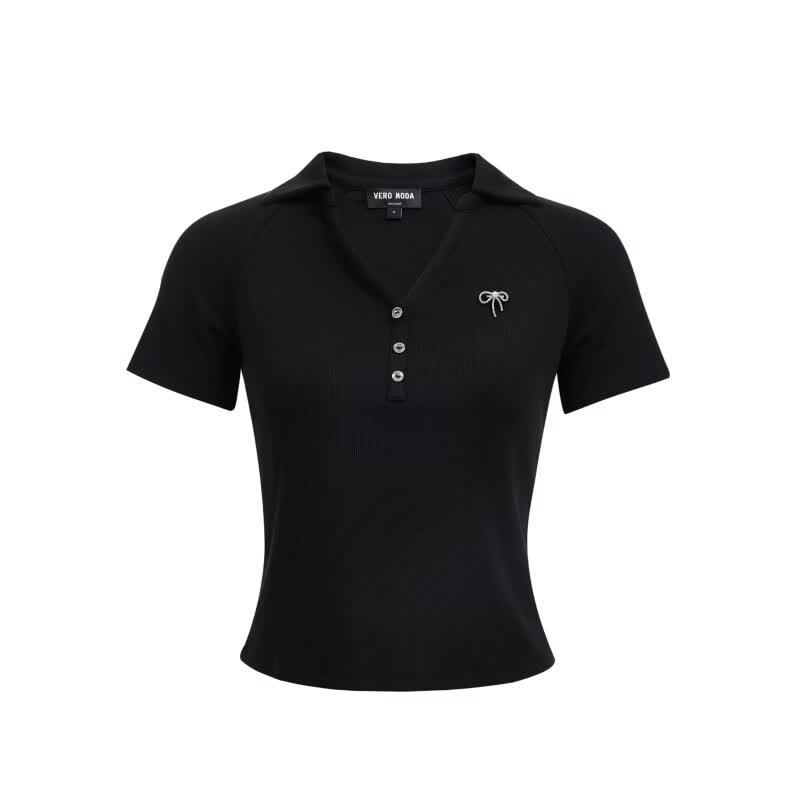 VERO MODA Women's Sleeveless V-Neck Top with Detachable Butterfly Brooch