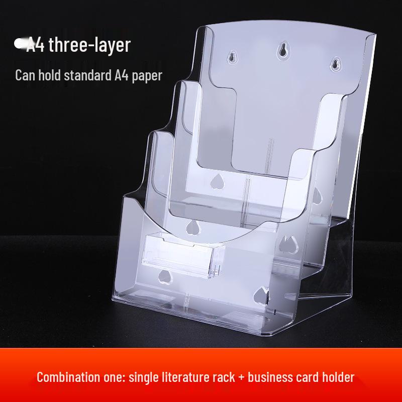 A4 Acrylic Three-Layer Brochure and Leaflet Display Stand