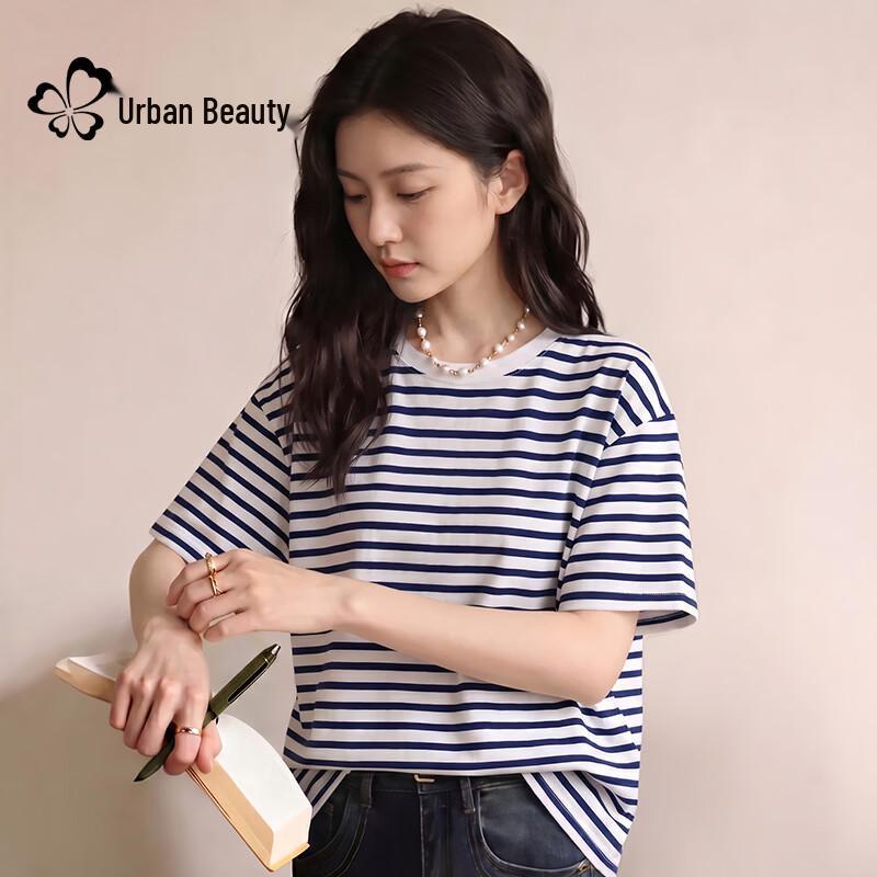 Urban Lady Women s Striped Cotton T-Shirt S