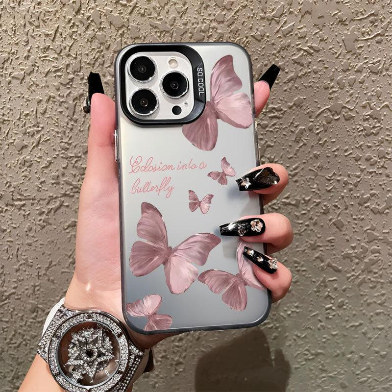 Fresh Pink Butterfly iPhone 14 Plus Phone Case, 12 Pro Max Drop Protection, 15 Hard, 13 Creative XR, Creative XS