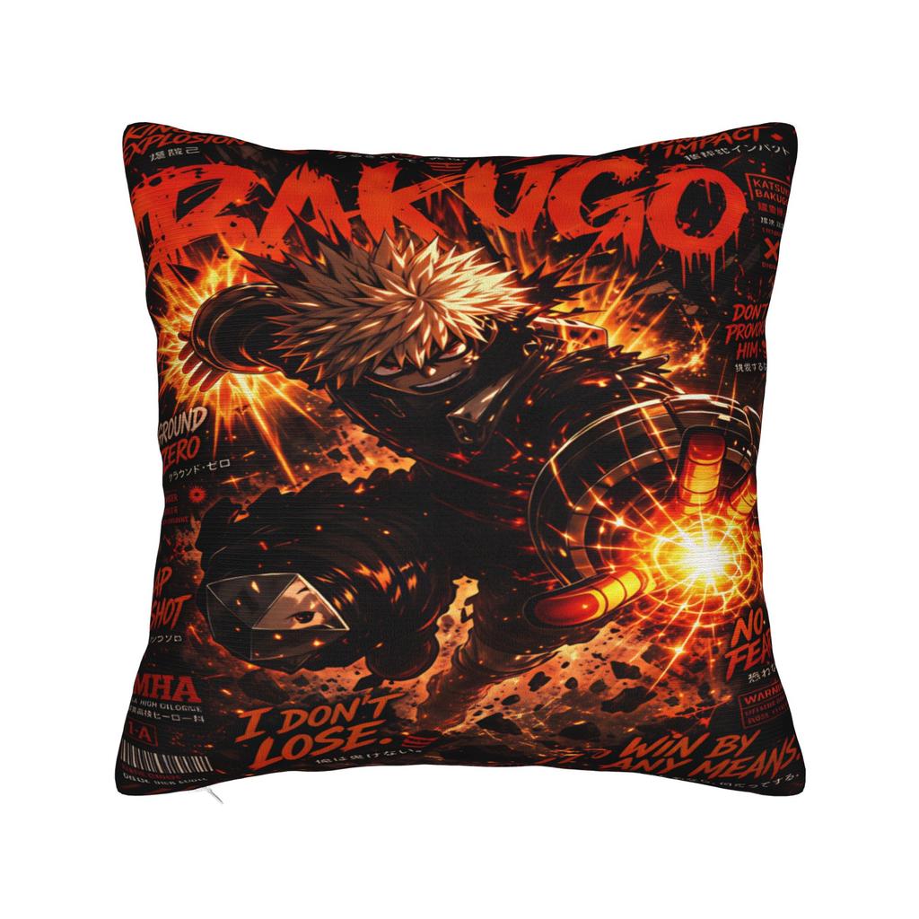 Pillow Cover Katsuki Anime Bakugo Retro Trendy Pillow Case For Sofa Couch Bed Living Room Pillowcases
