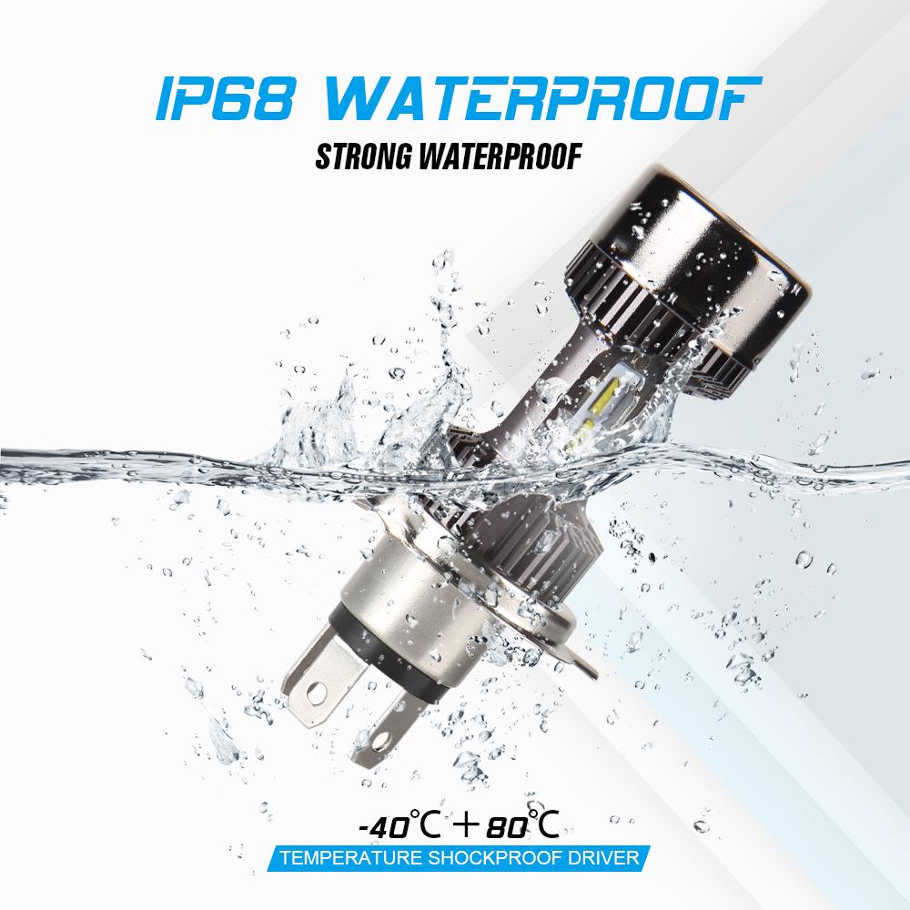 M8 Far LED Motocicletă Electrică H4 HS1: Super Luminos, LED cu 3 pini încorporați, Tensiune Largă 9-48V