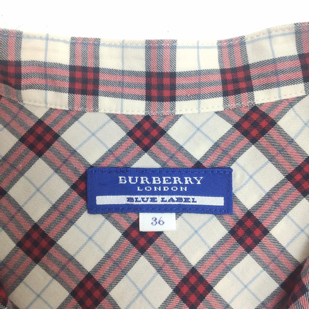 Burberry Modré šaty s balónovými rukávy v délce pět osmin [36/S] Volánkový detail(POUŽITÝ)