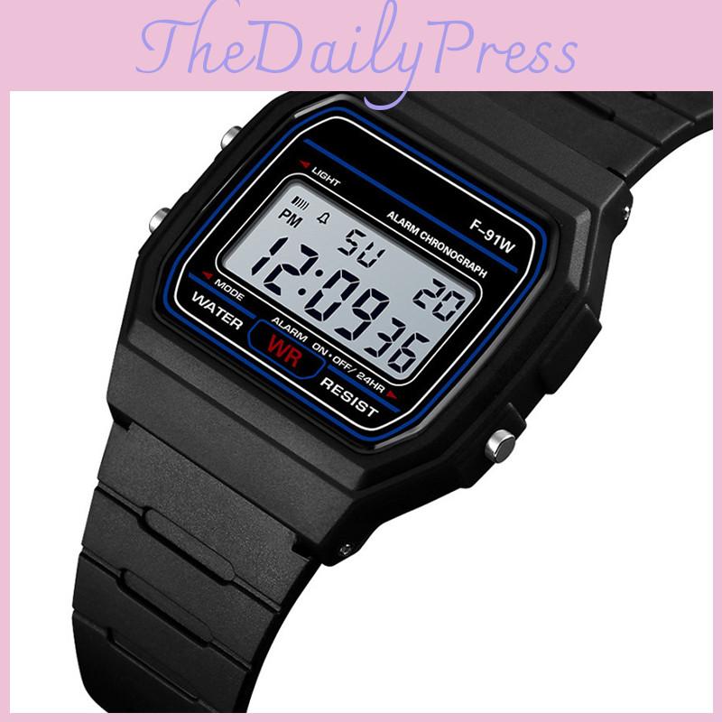F91w Digitaal Sporthorloge Waterdicht Polshorloge Voor Volwassenen Lichtgewicht En Gemakkelijk Schoon Te Maken