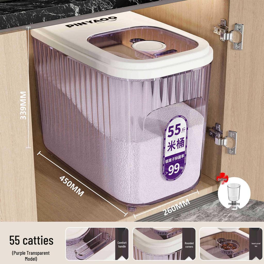 Large Capacity, Airtight Rice and Grain Storage Container - Food Grade, Insect & Moisture-Proof