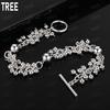 925 Sterling Silver Beaded Side Chain Beautiful Bracelet Gift Jewelry
