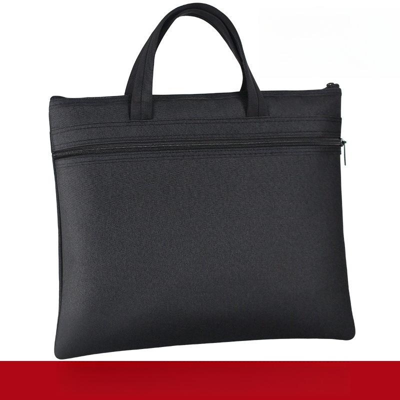 File Bag Canvas Bag Tote Bag Information Bag Business Zipper Multi-layer Men s and Women s Office Bag 511(36*30cm) чёрный