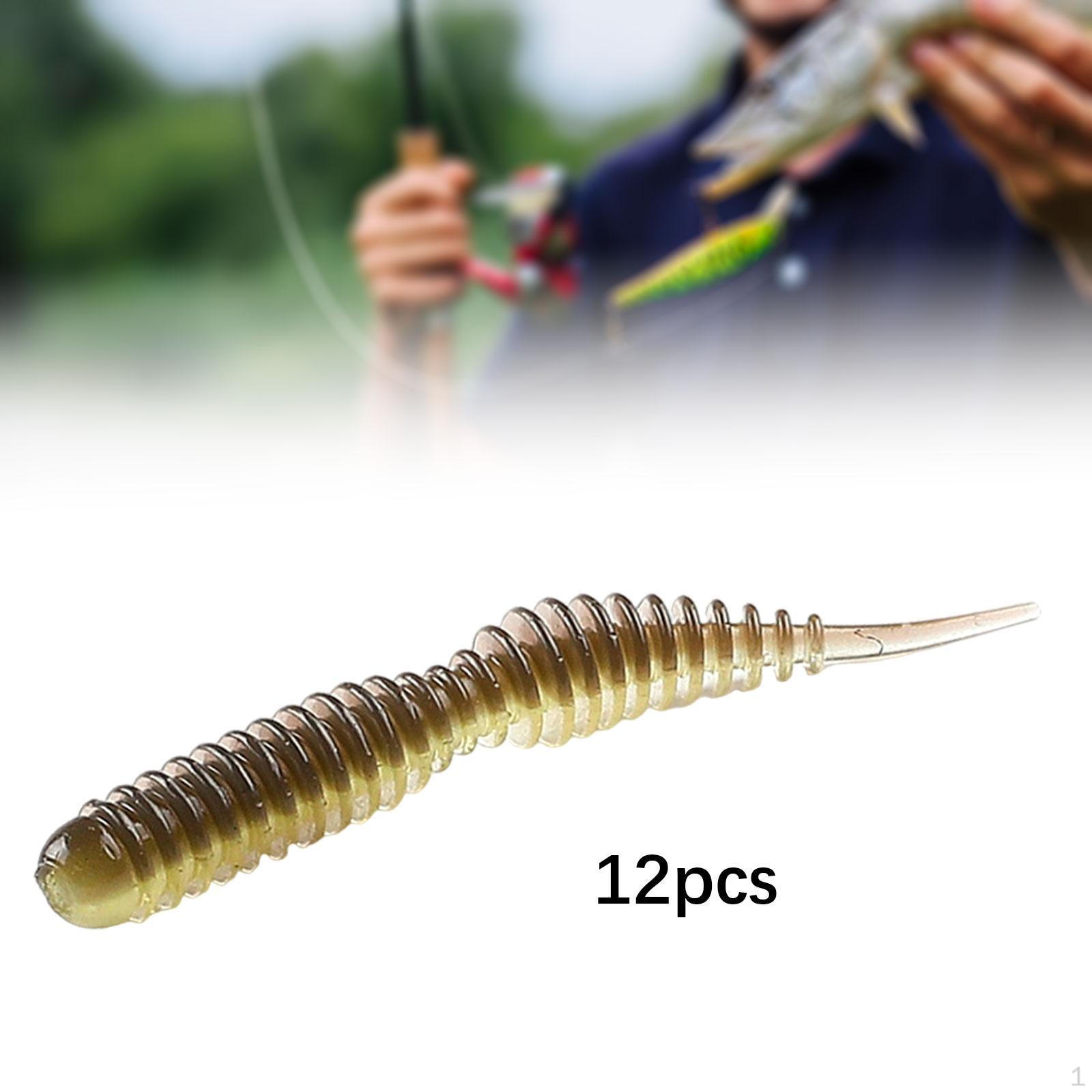 

Кранкбейт Рыбалка Черви Приманки Волна Свимбейты для Соленой воды Судак brown 12x 63mm1.5g