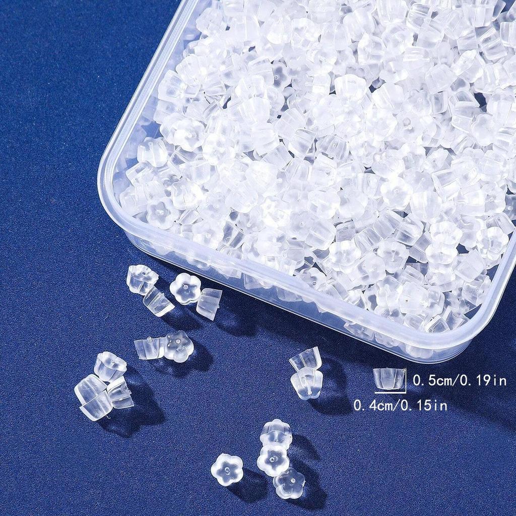 300 Silicone Earplugs & Earring Backs - Transparent Anti-Drop Ear Stud Caps