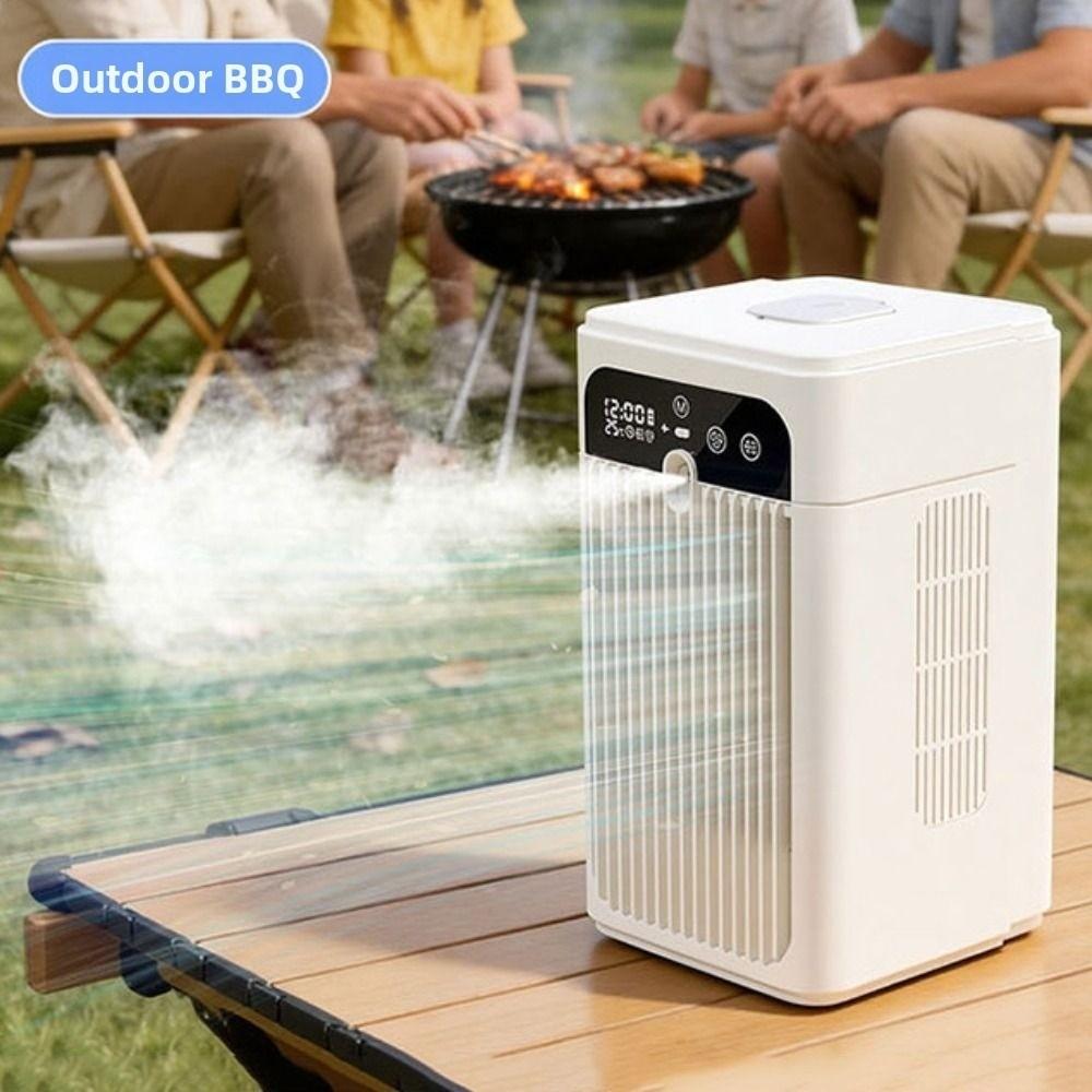 Safety Lock Desktop Humidifying Fan Intelligent Timing Mini Air Cooler  Outdoor Tent