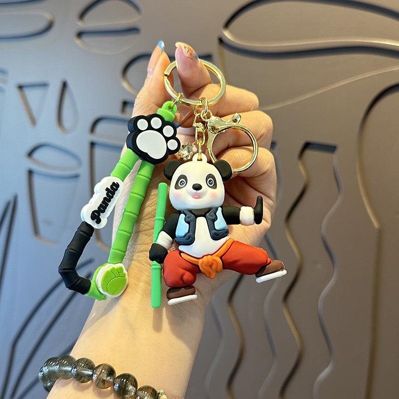 Kung Fu Panda Soft Rubber Keychain - Cute Schoolbag Ornament for Men & Women