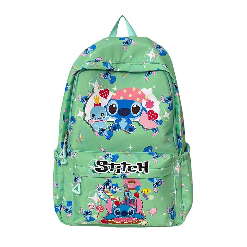Cartoon Lilo Stitch Backpack Middle School Students Breathable Nylon Material