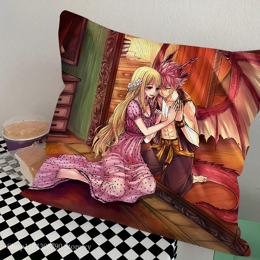 Anime F-Fairy Tail Pillow Case Square Pillow Bedroom Sofa Leisure Comfort Cushion Car Living Room Home Decoration