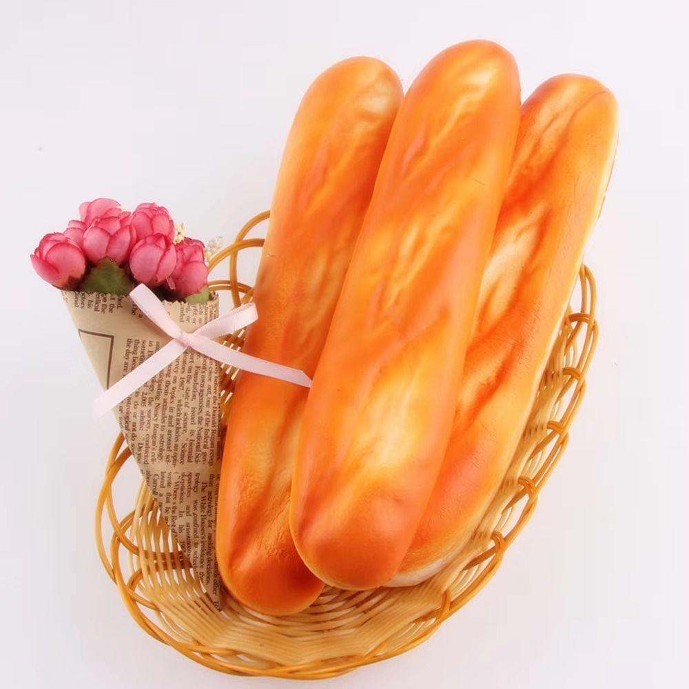 Soft Lifelike Simulation Food Fake Bread Long Cake Model Artificial Bread Model Home Decoration