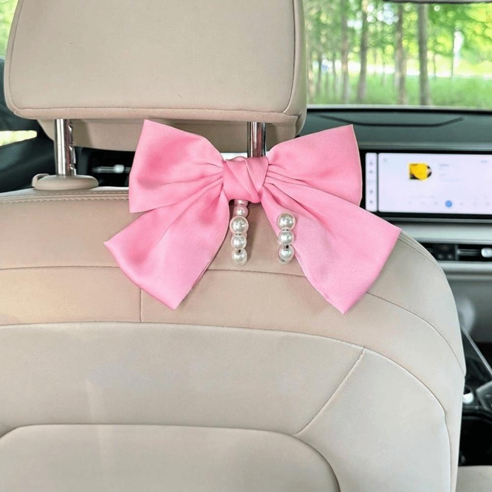 Clip On Seat Back Hanger Bowknot Design Car Organizer Vehicle Decor Backseat Hook Car Interior