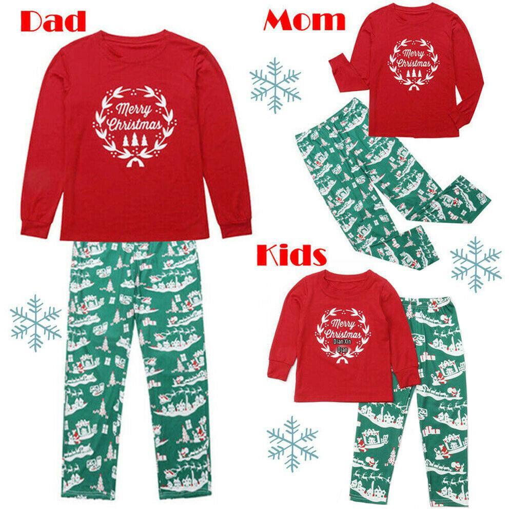 2025 European Christmas Parent-Child Pajama Set, Long Sleeve Homewear