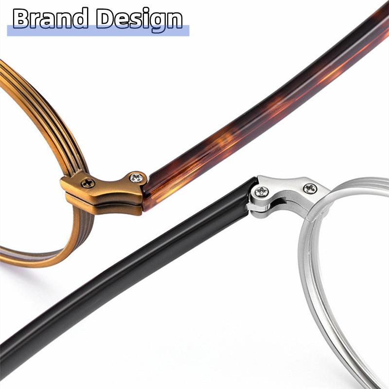 Vintage Titanium Alloy Glasses Frame Men Small Round Reading Glasses Optical Prescription Eyeglasses Women Luxury Brand Eyewear