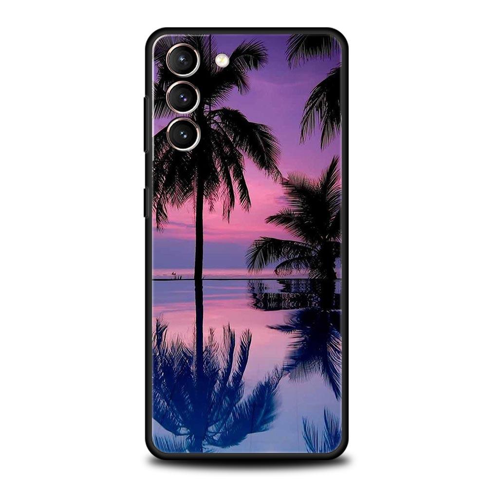 Custodia per Telefono Palma da Cocco per Samsung Galaxy S24 S23 S22 S20 Ultra S21 FE 5G S10 S9 Plus S10E S8 Cover Morbida