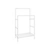 RDR01WT Metal Coat Rack with 2 Clothes Rails and 1 Shelf, Holds Up To 70 Kg, Easy To Assemble, White