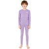 Unisex Kids Thermal Underwear Set Round Neck Long Sleeve Top Elastic Waistband Leggings Lightweight Nightwear