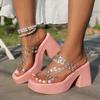 Women Wedges Slippers 2024 New High Heels Sandals Summer Beach Platform Flip Flops Designer New Crystal Slippers Slides Women