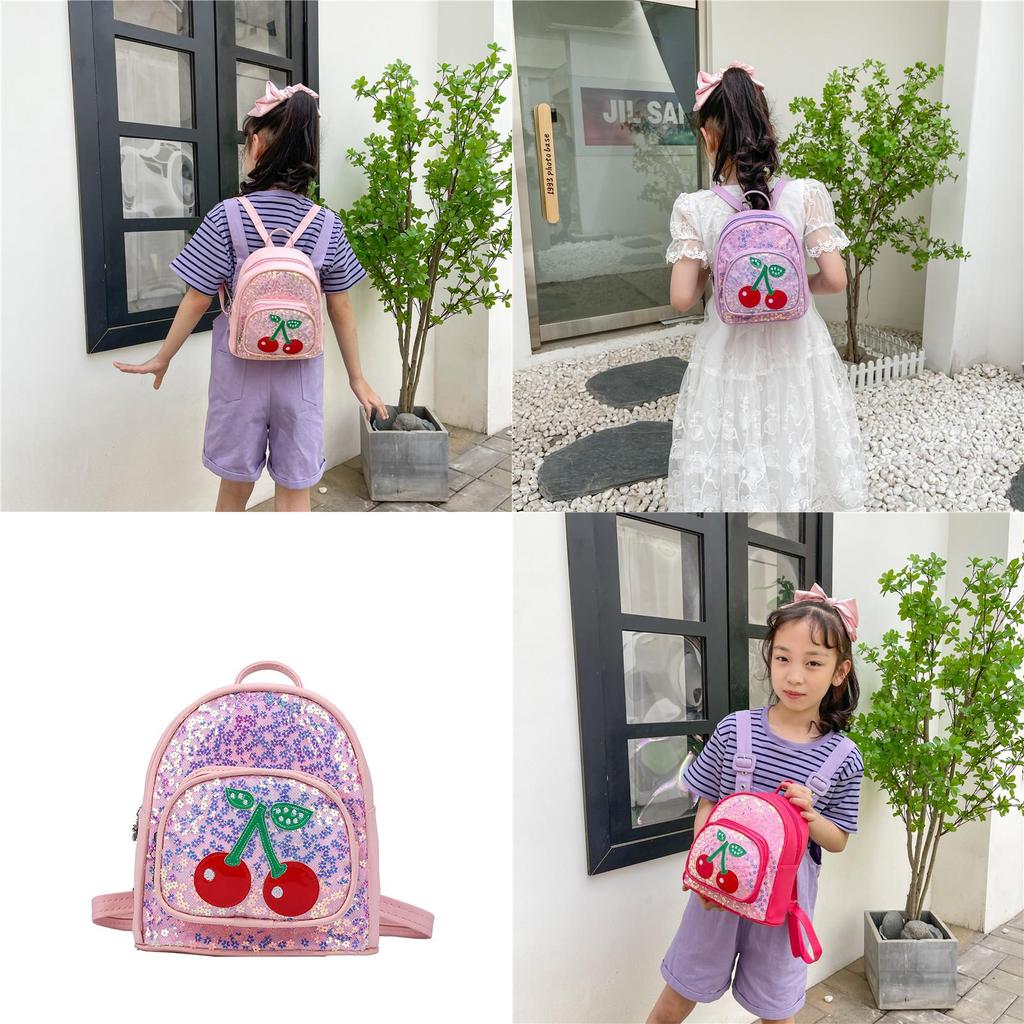 Cute And Stylish Cherry Design Pu Leather Backpack For Girls With Breathable Durable Features