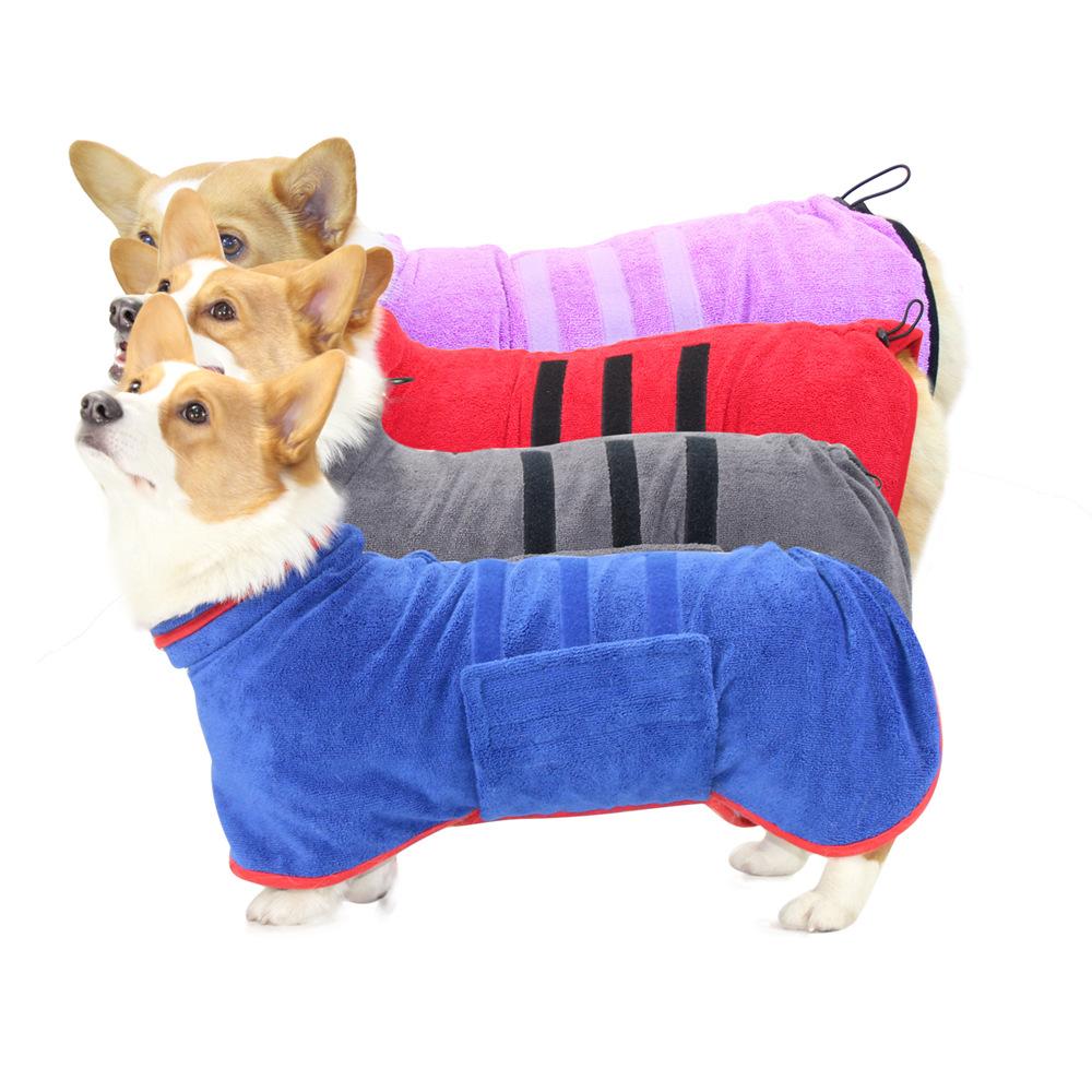 Water-absorbing quick-drying pet bathrobe microfiber dog towel customization