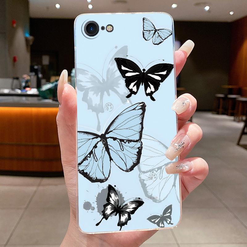 Flowers Case For iphone 7 8 Plus SE 2020 Capa Clear Soft Silicone Phone Covers For iphone 7plus 8+ Fundas Pattern Transparent