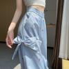 Printed three-dimensional bow decorative sweet and spicy casual overalls women's summer loose quick-drying wide-leg pants tide