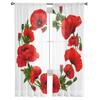 Poppy Flowers Sheer Curtains For Living Room Kids Bedroom Tulle Curtains Kitchen Window Treatment Drapes