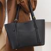 Leisure commuting totes bag for women new large-capacity purse and handbags classic versatile pu leather shoulder bag black sac