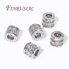 18K Gold Plated Zircon Crystal Bead Accessories For Bracelets,Round Spacer Bead,Separator For Beads,DIY Jewelry Making Supplies