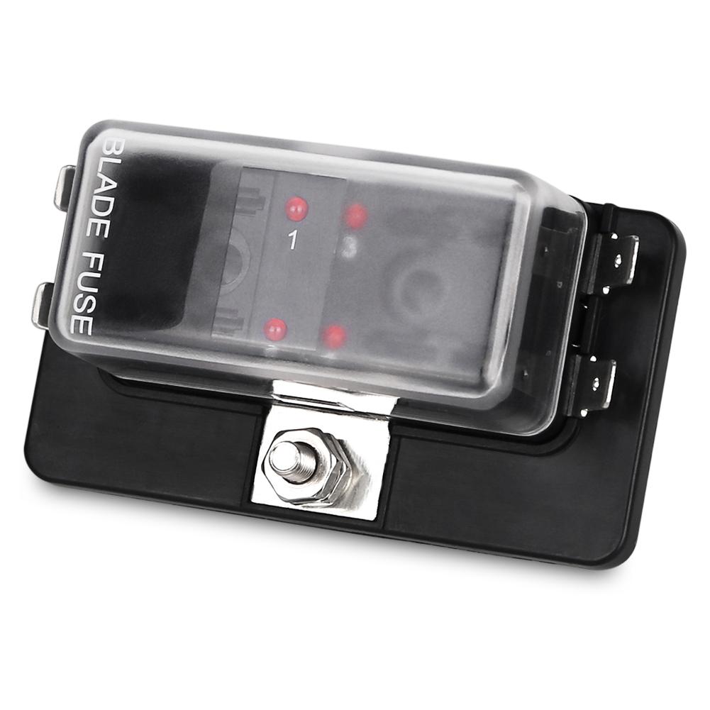 4 Ways 6 Ways Blade Fuse Block Plastic Cover 12V-32V Fuse Box Holder With LED Indicator Light For Auto Car Marine Accessories Fuses4