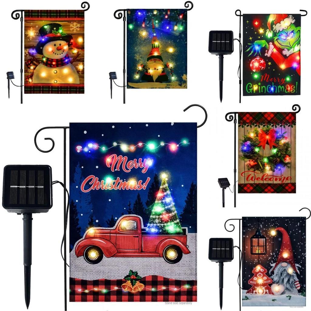 Vibrant Solar Flag Lights For Christmas Garden Decor With Colorful Led Displays