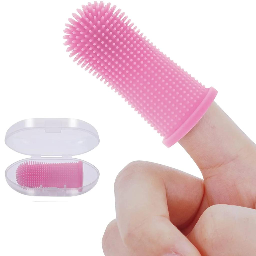 Pet Supplies Dog Cat Cleaning Toothbrush Tool for Bad Breath and Tartar, Soft Finger Brush