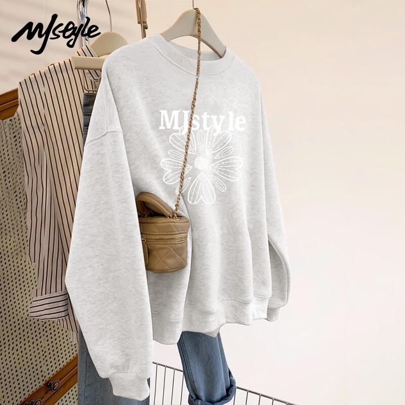 MJ STYLE Women's Relaxed Fit Long-Sleeve Pullover Sweatshirt