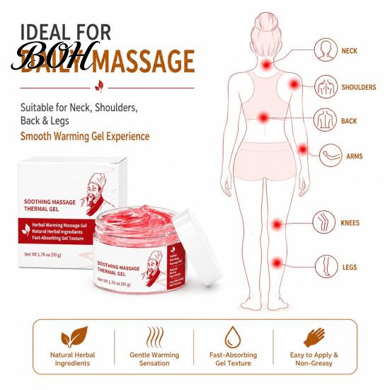 Muscle Soothing Gel 1/2Pcs Body Massage Thermal Gel, Natural Herbal Deep Relaxing Tissue Cream, Firming & Smoothing Skin Moisturizer Warming