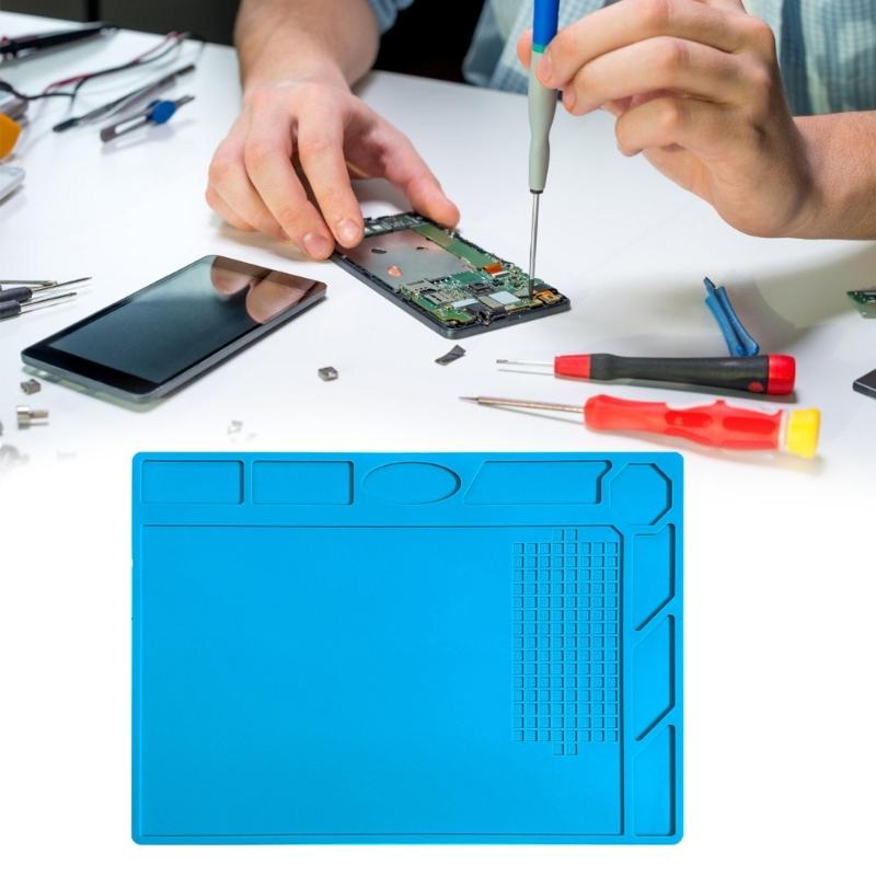 Hitzebeständige 500℃ Silikon-Lötmatte, Große Antistatische Magnetische Elektronikreparatur-Arbeitsmatte Lötstation