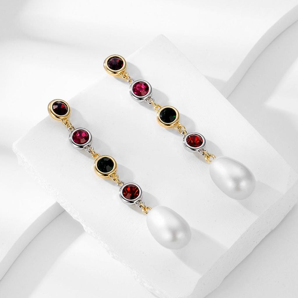 Kenjie Two-Color Gold & Silver Necklace Earrings Set with Baroque Pearls