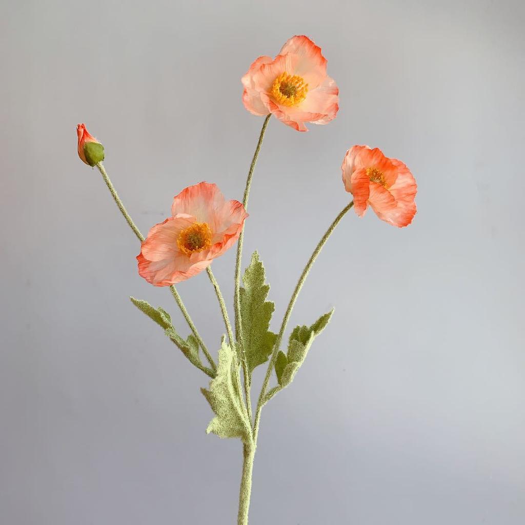 Artificial Flowers Fake Poppy Silk Flowers Long Stem Housewarming Garden Table Wedding DIY Party Wedding Home Bouquet Decor