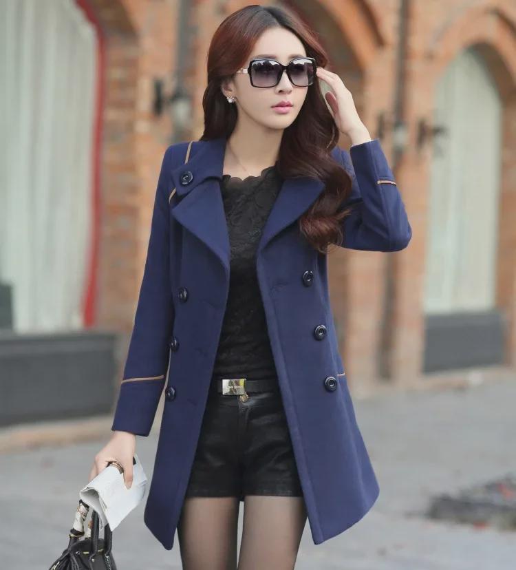 New Women's Medium and Long Slim Woolen Coat - Autumn/Winter Korean Style