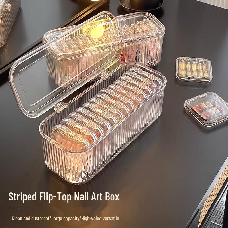 Transparente Acryl-Nagellagerbox mit Deckel - Staubdichter Nailart-Organizer