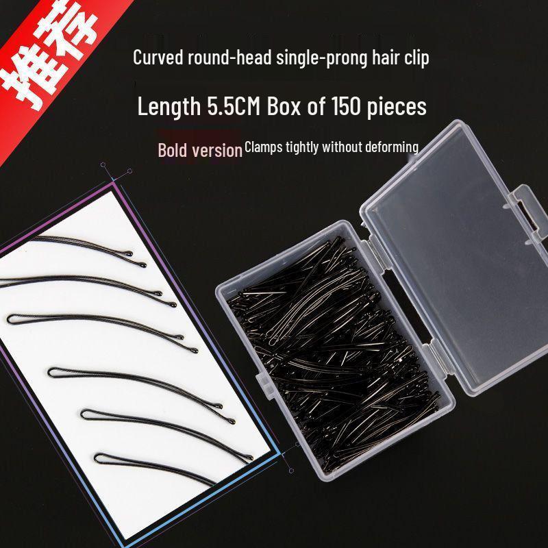 Black U-Shaped Hairpin Clip for Thick Hair - Bun Fixation Hair Accessory