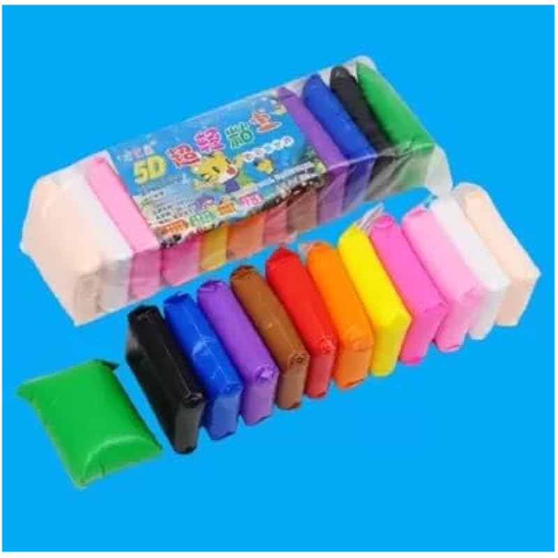 Eclet (Pack Of 12) Air Dry Clay, Colorful Children Soft Clay, Creative Art Crafts, Gifts For Kids-Multi Color. Non-Toxic